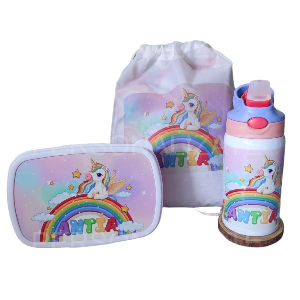 Pack de merienda personalizado unicornios